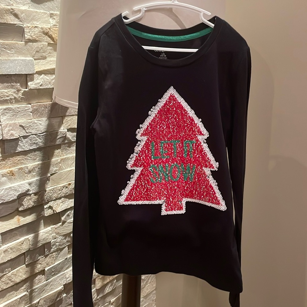Let it Snow Sequin flip top